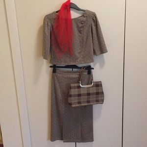 1960s Jackie O Style Tweed 2PC Skirt Suit